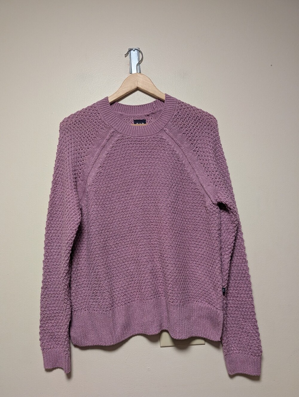GAP Purple Open Knit Crewneck Sweater Small Cotton Blend